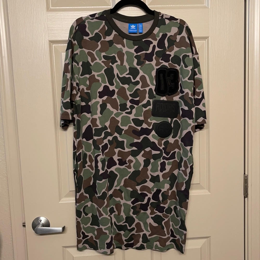 ADIDAS CAMO ARMY PRINT T-SHIRT DRESS